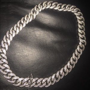 iced out Cuban link and tennis chain